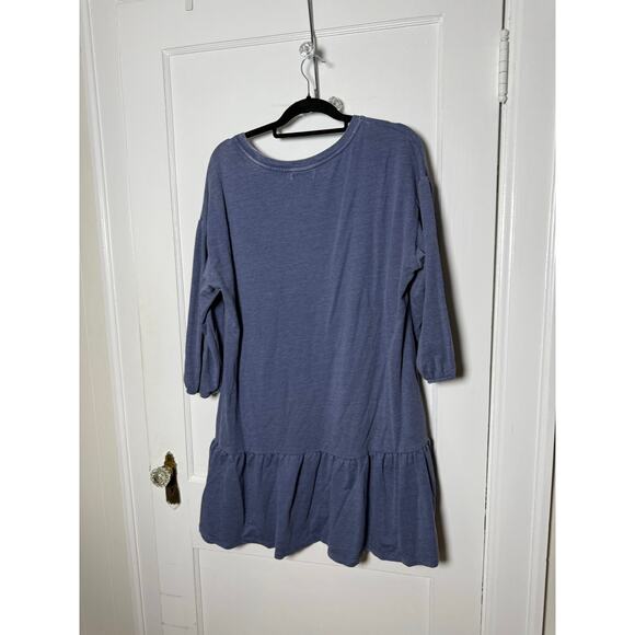 Ultra Flirt Dusty Blue Short Drop Waist Sweatshirt Dress Women's Plus 1X - Picture 4 of 7